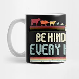 Retro Vintage Vegetarian Vegan Be Kind To Every Kinds Mug